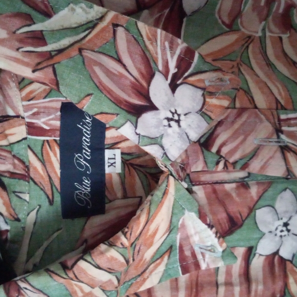 Blue Paradise Hawaiian popover shirt XL - Picture 3 of 4